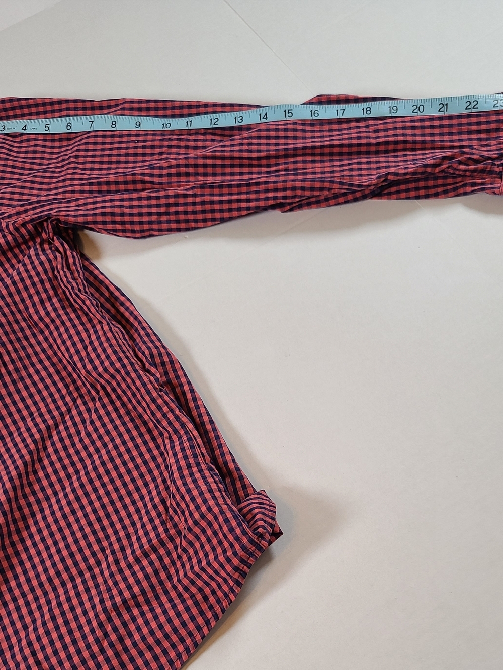 Izod Men's Slim Fit Red Check Long-Sleeve Button-Down Shirt One Pocket Logo XXL - Picture 6 of 13